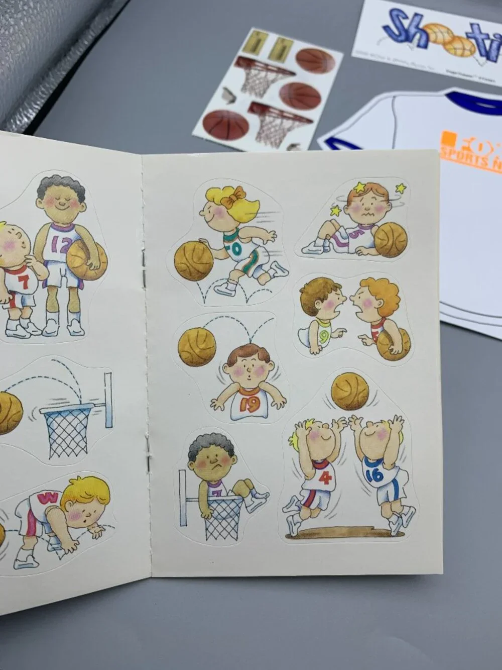 Assortment of Scrapbooking Paper-Stickers-Page Filler Shapes Basketball Themed